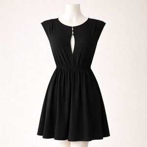 Alexander Wang Black Keyhole Cocktail Mini Dress Size 10